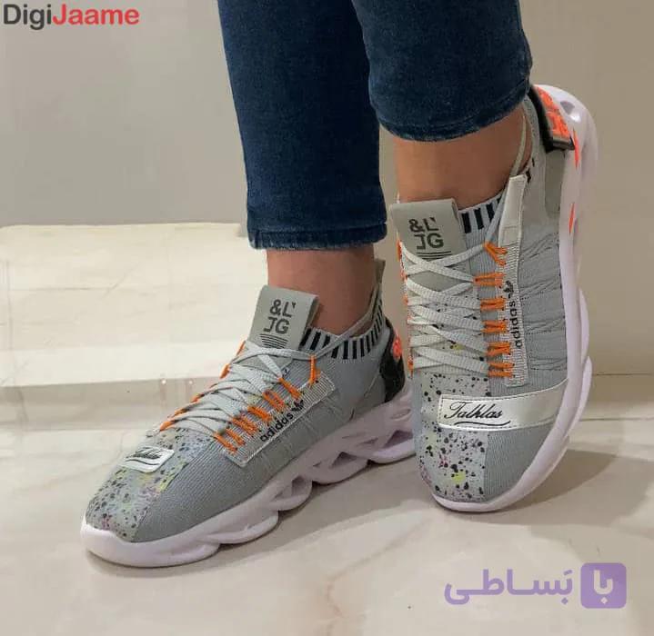 کتونی اسپرت هرشین – طوسی نارنجی کد 4006 — تصویر 1