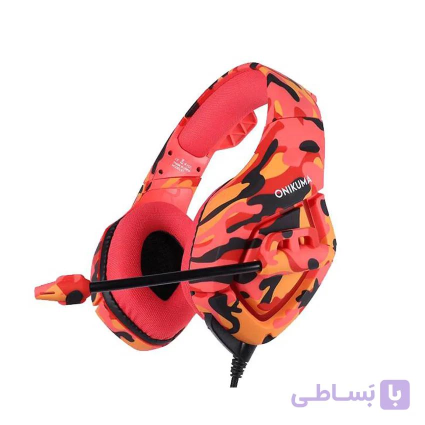 هدفون مخصوص بازی اونیکوما Onikuma K1B قرمز ارتشی — تصویر 1
