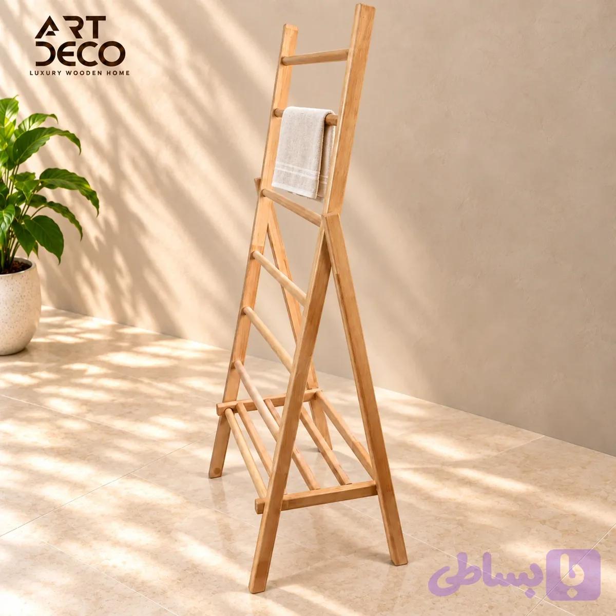 رخت آویز و خشک کن رک چوبی — تصویر 1