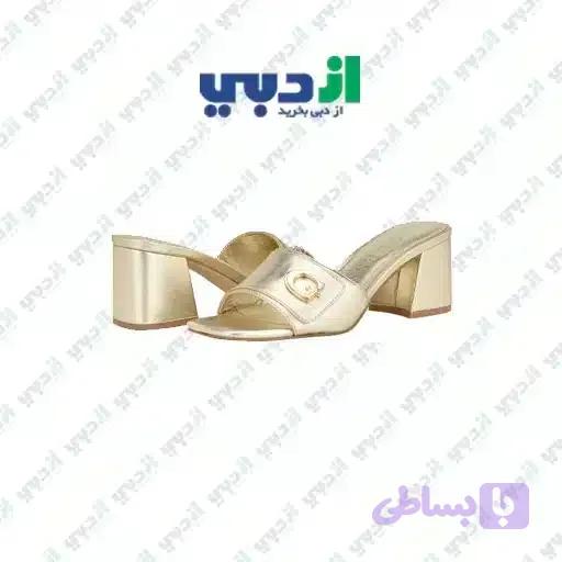 صندل زنانه پاشنه دار GUESS مدل Gallai رنگ طلایی — تصویر 1