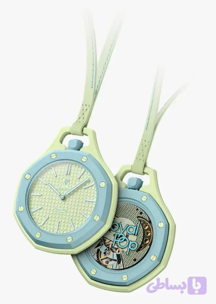 ساعت جیبی Swatch x AP مدل Royal Pop BLAUE ACHT Blue/Light Green