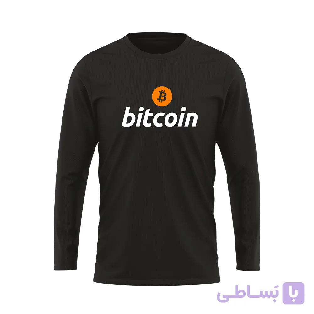پیراهن آستین بلند مشکی بیت کوین