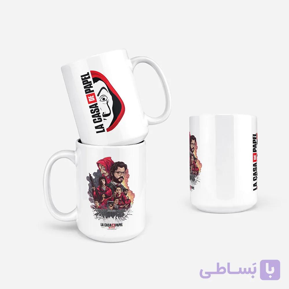 لیوان سرامیکی داخل سفید مانی هیست