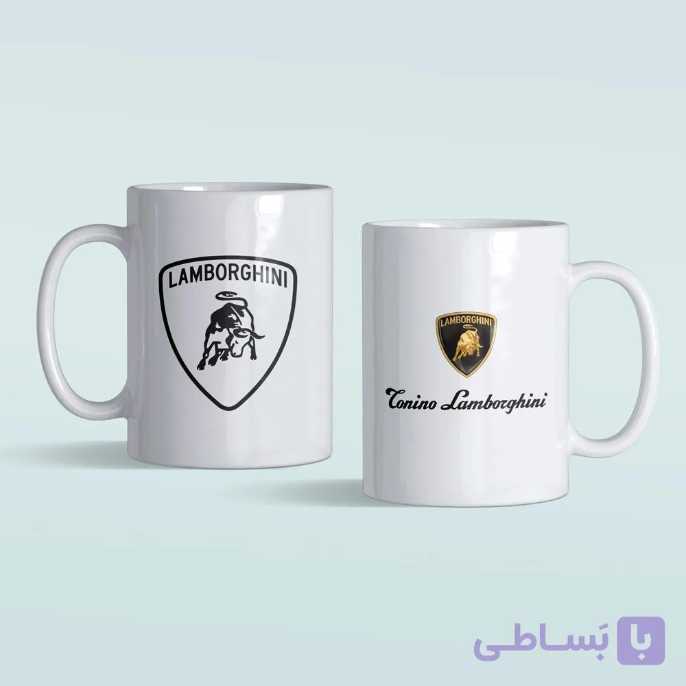 لیوان سرامیکی داخل سفید لامبورگینی