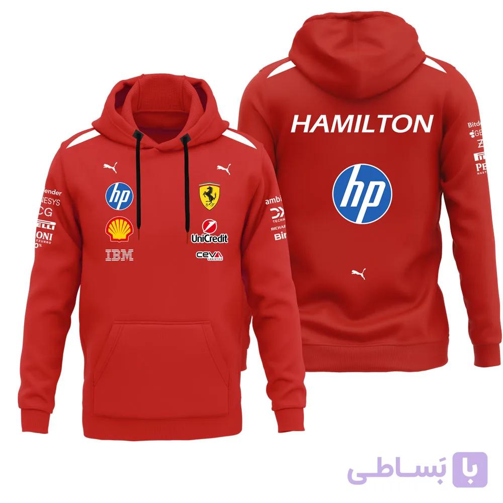 هودی سفید لوئیس همیلتون فراری 2026 Ferrari Lewis Hamilton Formula 1