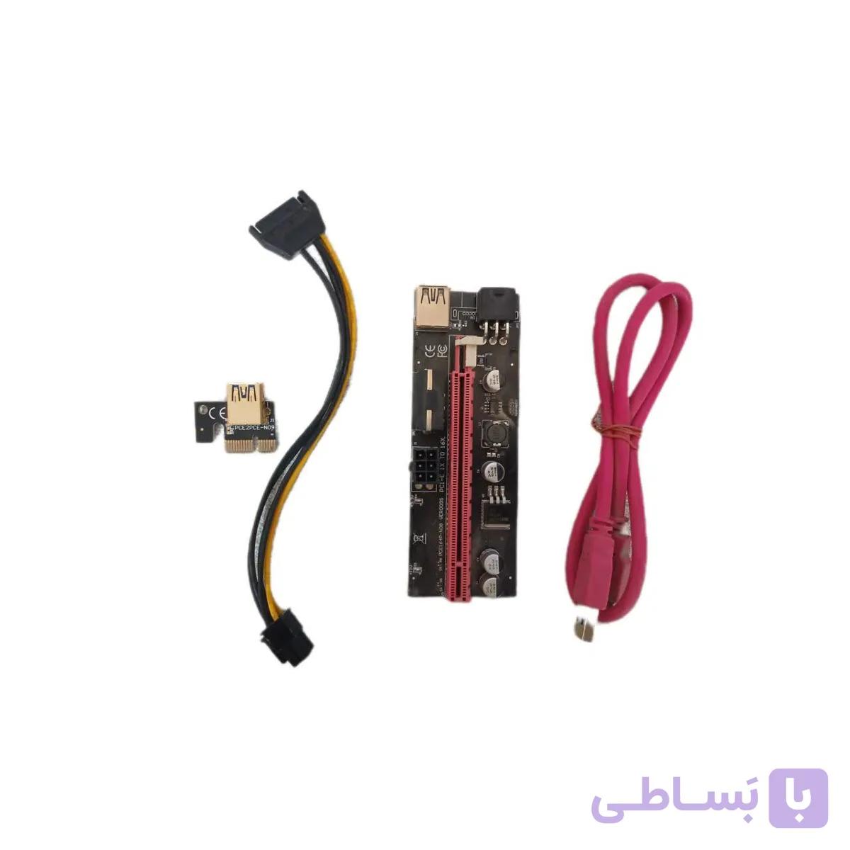 رایزر گرافیک PCIe x1 به x16 مدل VER009S PCE164P-N08 استوک