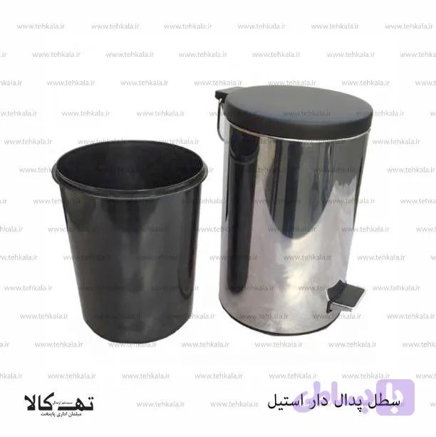 سطل پدال دار استیل — تصویر 1