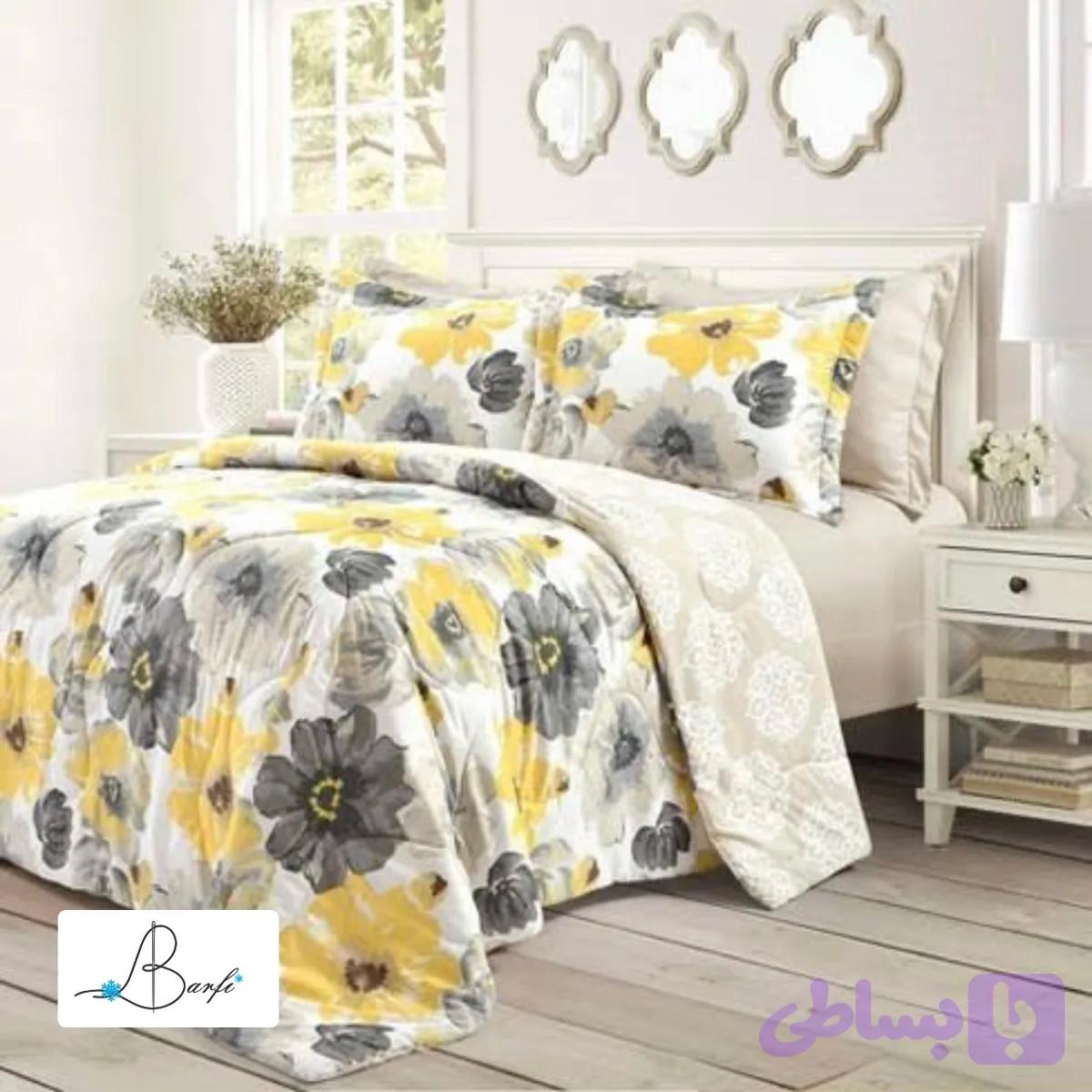سرویس ملحفه گل زرد یکرو