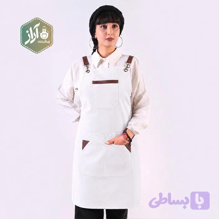 پیش بند سفید آشپزی مدل هیبا — تصویر 1
