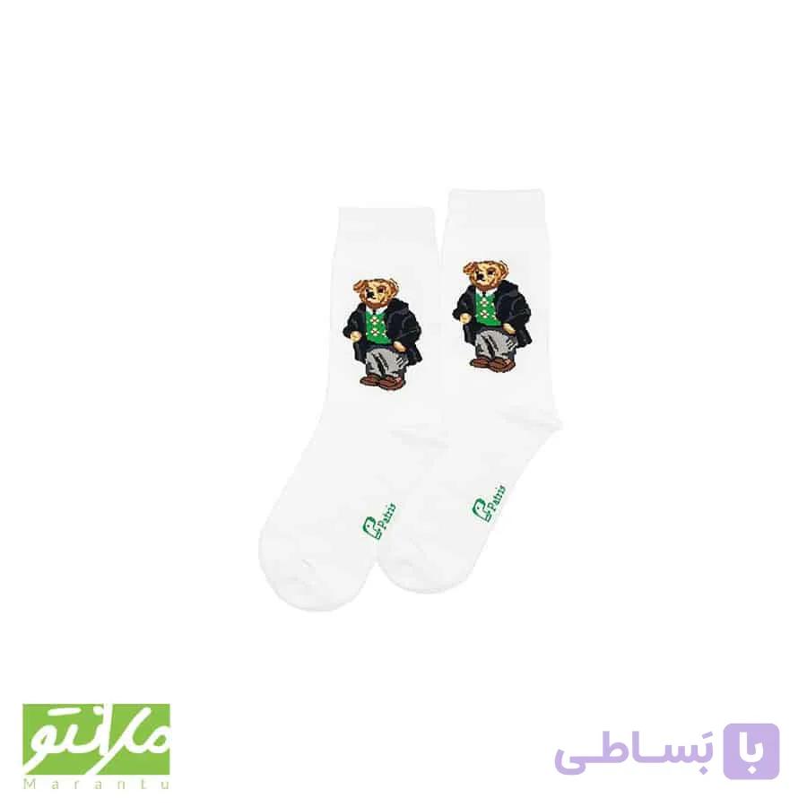 جوراب ساقدار تدی سفید