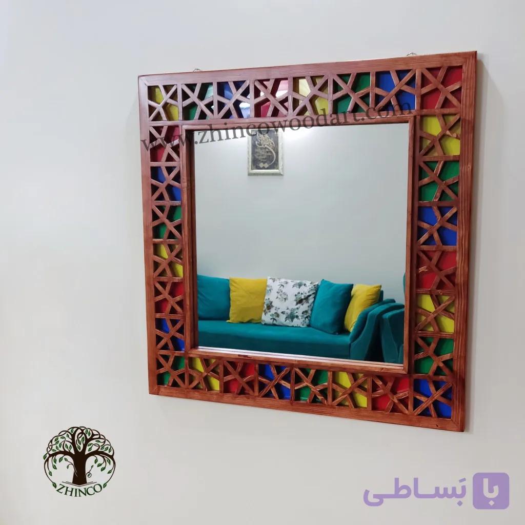 قاب آینه گره چینی مربع به همراه کنسول