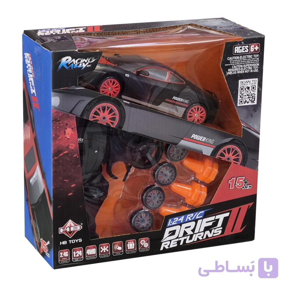 ماشین کنترلی دریفت طرح پورشه مدل Drift Returns کد 2340، سرعت 15 کیلومتر با لاستیک زاپاس و 6 مخروط ترافیکی دریفت — تصویر 1