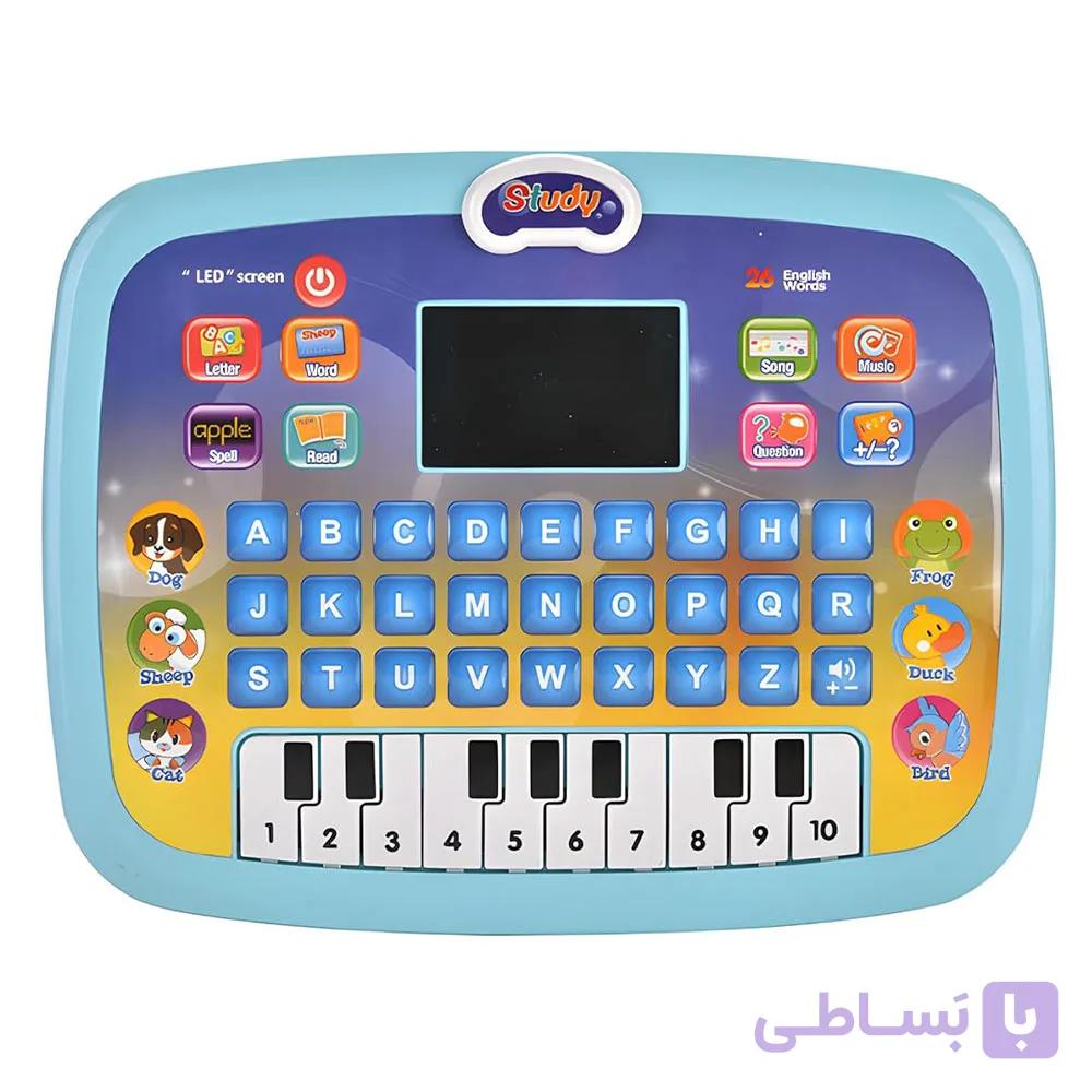 اسباب‌بازی آموزشی کامپیوتر و لپ‌تاپ کوچک برای کودکان کد X2020، نمایشگر LED تک رنگ و موسیقی سرگرم‌کننده، آموزش الفبا، اعداد، کلمات، حیوانات — تصویر 1