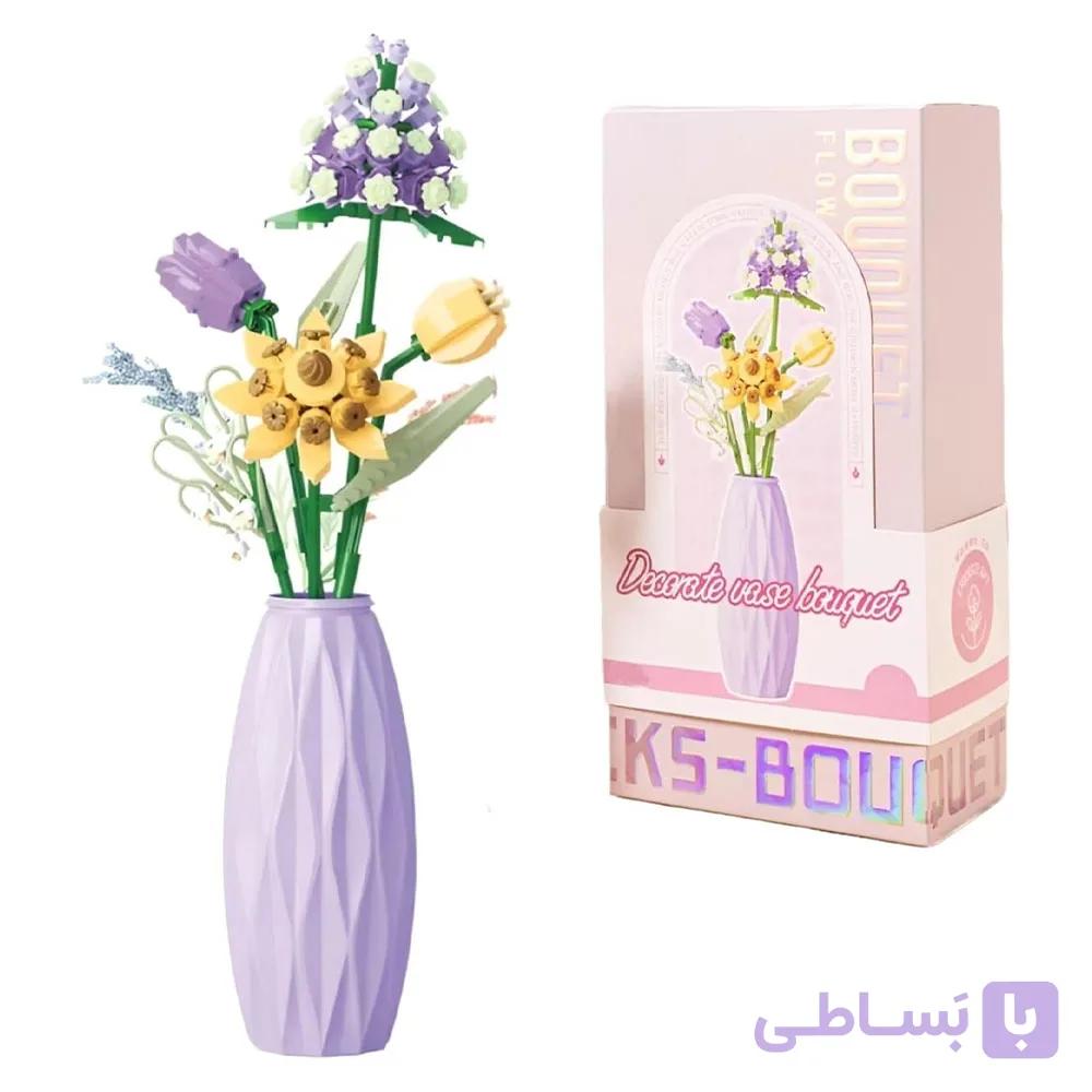 لگو گل لاله با گلدان مدل Bouquet کد 2355، تعداد حدودا 290 قطعه — تصویر 1