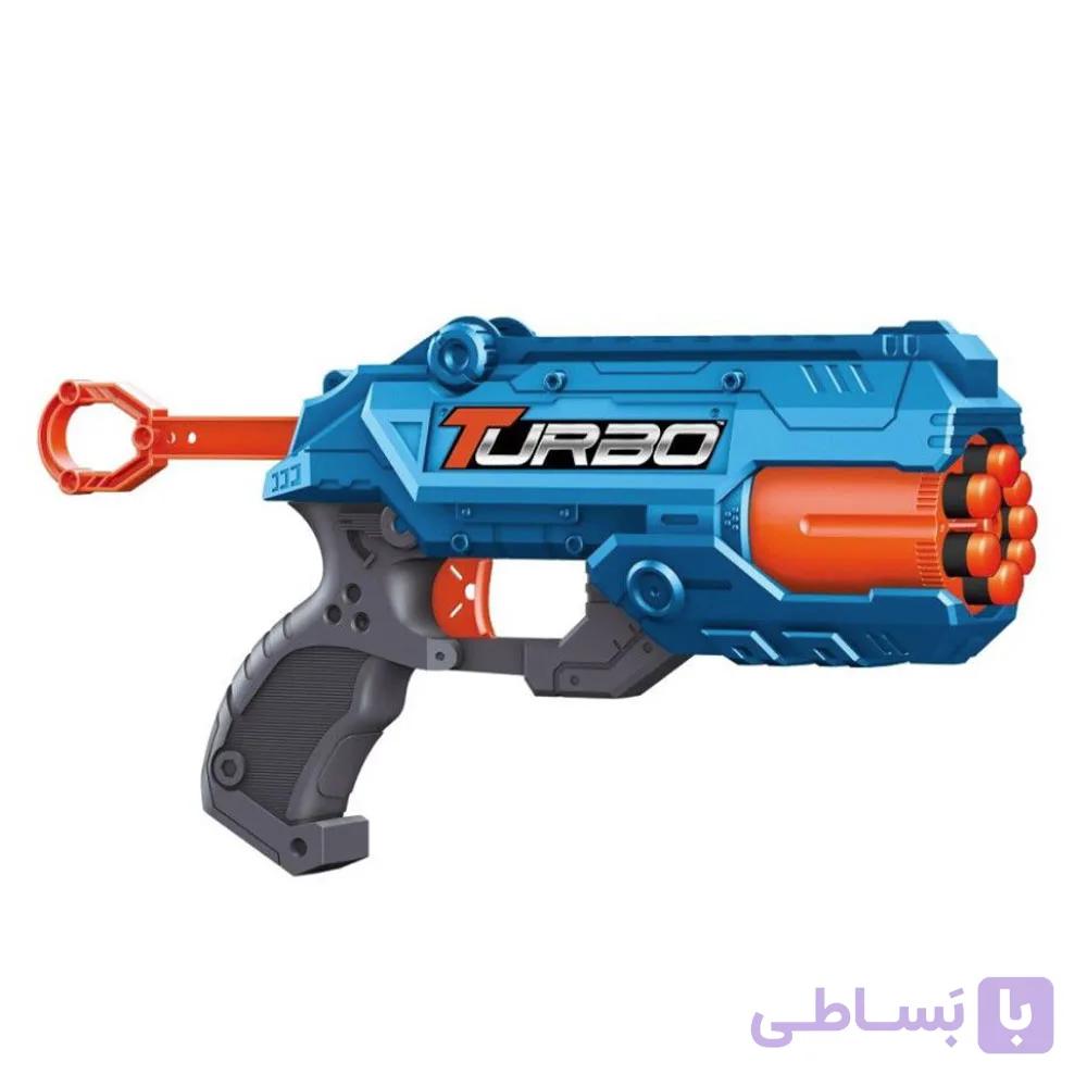تفنگ اسباب بازی تیر اسفنجی مدل Turbo کد BT308، همراه با 8 عدد تیر اسفنجی، مکانیسم کششی برای پرتاب — تصویر 1