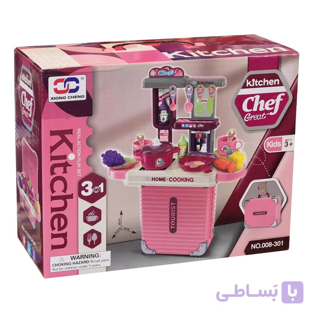 اسباب بازی آشپزخانه کودک مدل چمدانی برند Xiong Cheng کد 008301 — تصویر 1