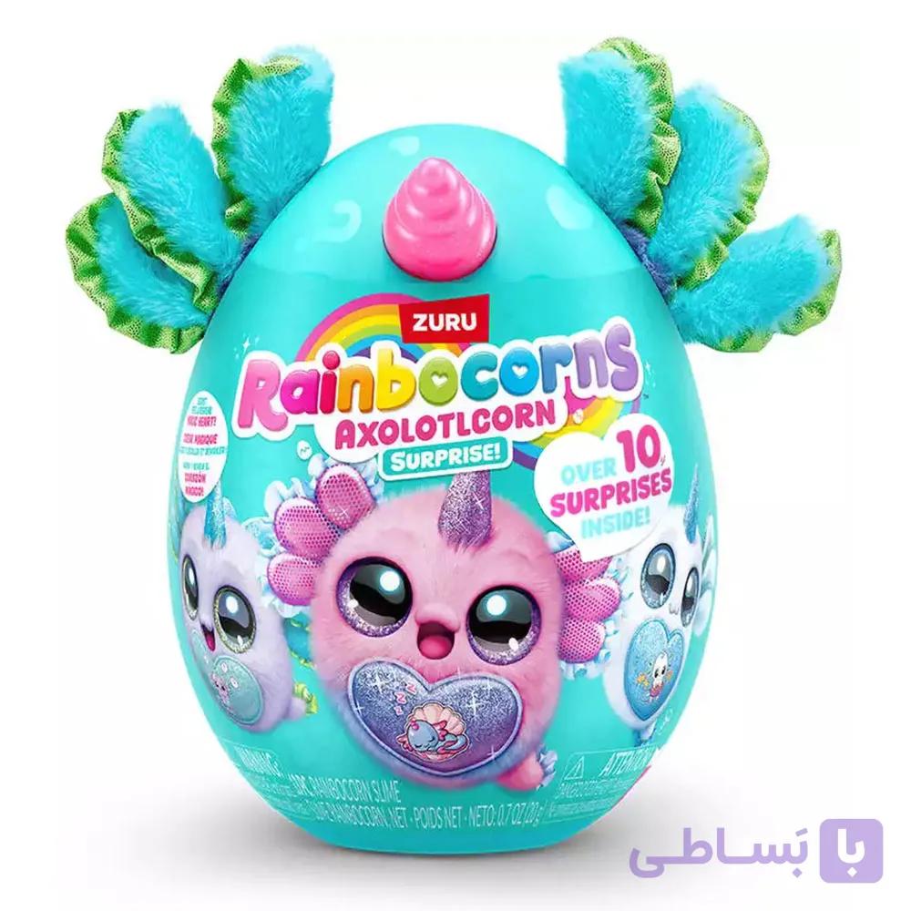 عروسک سورپرایزی رینبوکورنز RainBocoRns سری Axolotlcorn با گوش های سبز آبی — تصویر 1