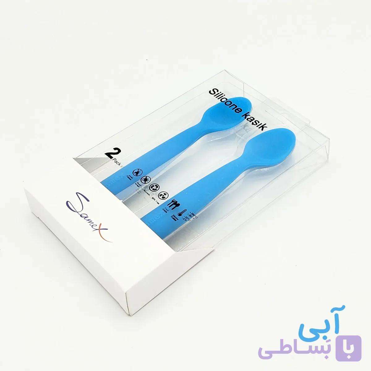 قاشق سیلیکونی نوزاد سامکس بسته دو عددی طرح Minikoioi — تصویر 1