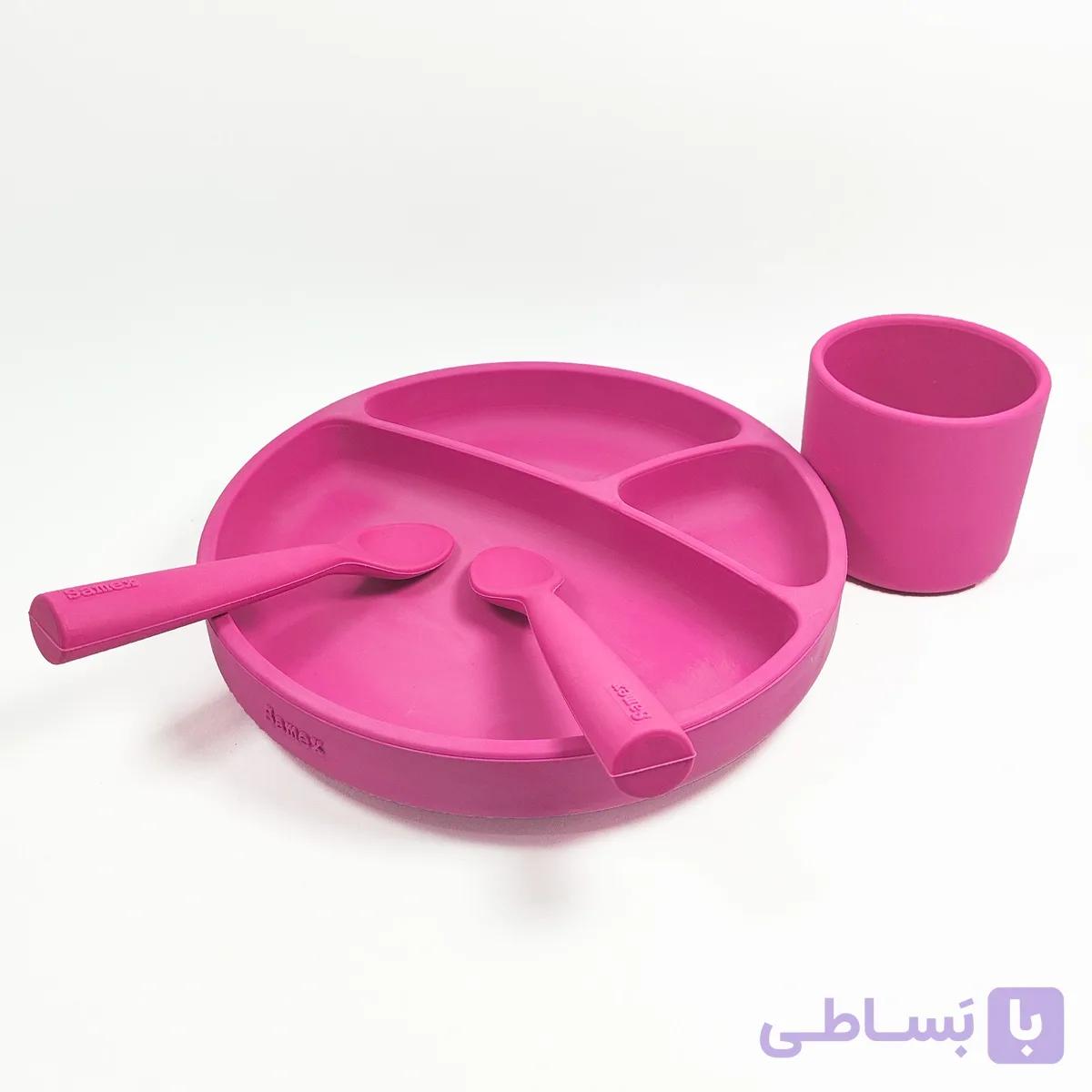 سرویس غذاخوری سیلیکونی کودک و نوزاد 4 تکه سامکس کد 03 — تصویر 1