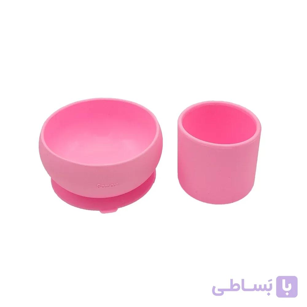 سرویس غذاخوری سیلیکونی کودک و نوزاد 2 تکه سامکس کد 04 — تصویر 1