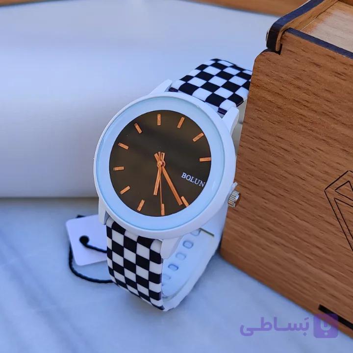 ساعت دخترانه بالن سیلیکونی بند شطرنجی