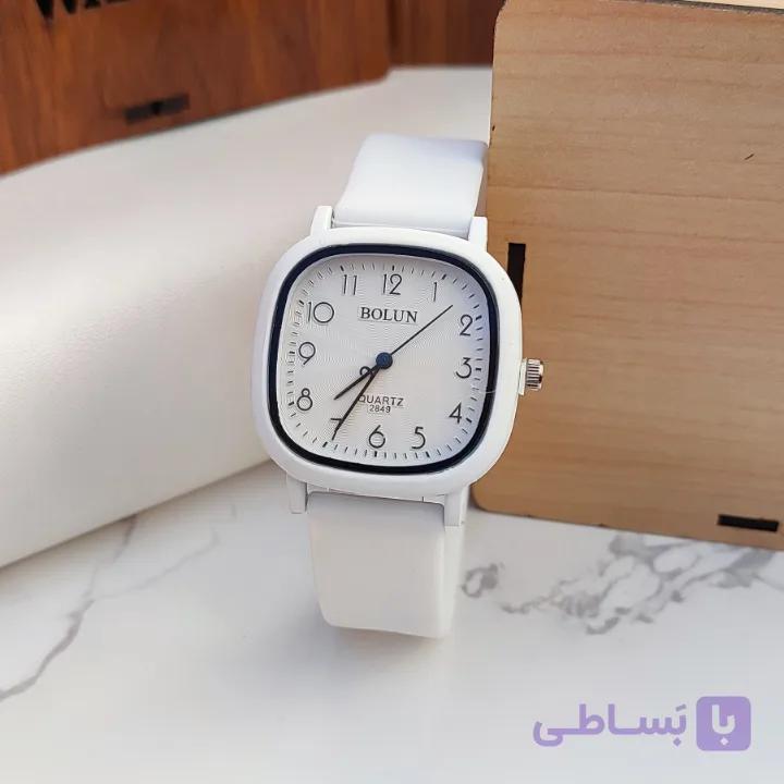 ساعت دخترانه بند سیلیکونی سفید بولون