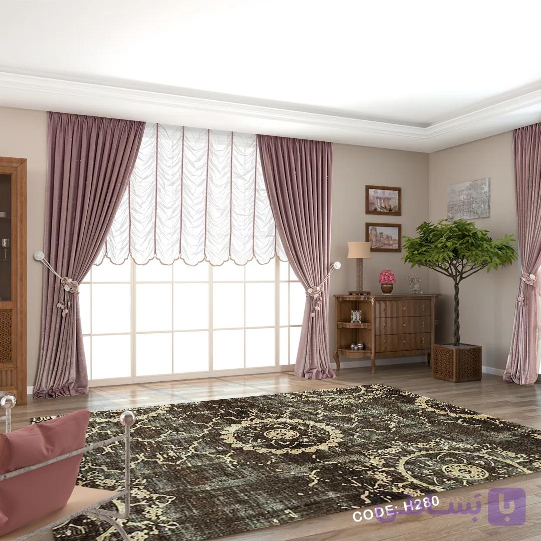 فرشینه هال و پذیرایی کد H280 رویه مخمل درجه یک استپ دار بدون سُر