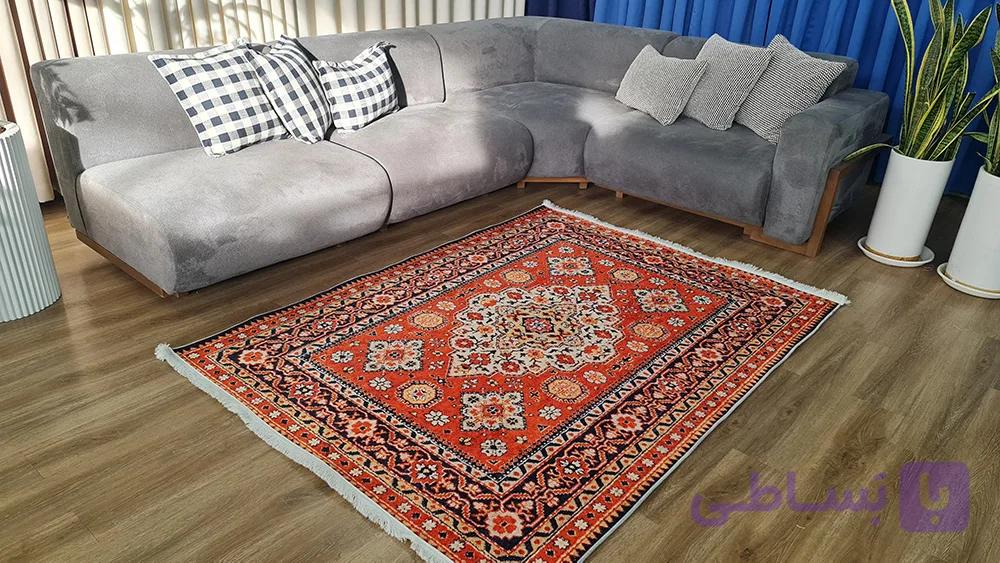 فرشینه هال و پذیرایی کد H159 رویه مخمل درجه یک استپ دار بدون سُر