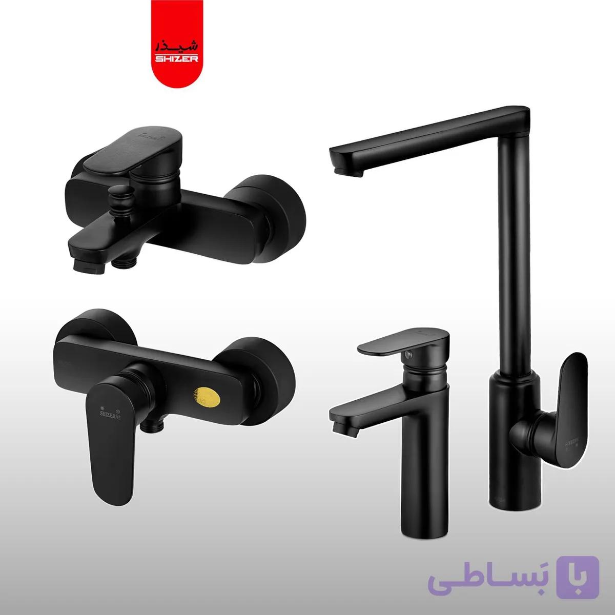 ست کامل شیرآلات شیذر مدل اسمارت مشکی — تصویر 1