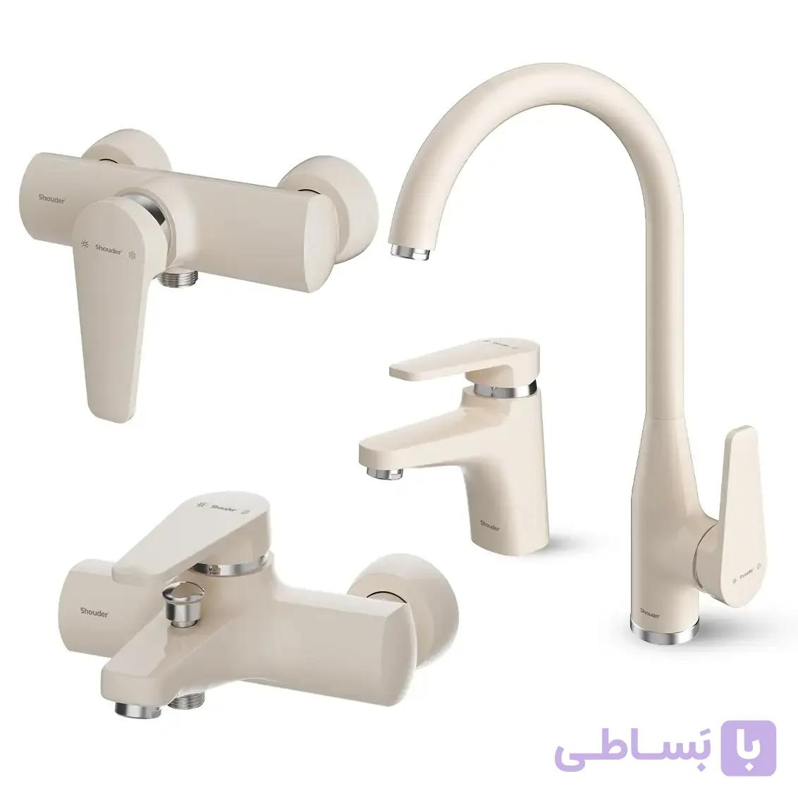 ست کامل شیرآلات شودر مدل لیون شیری کروم — تصویر 1