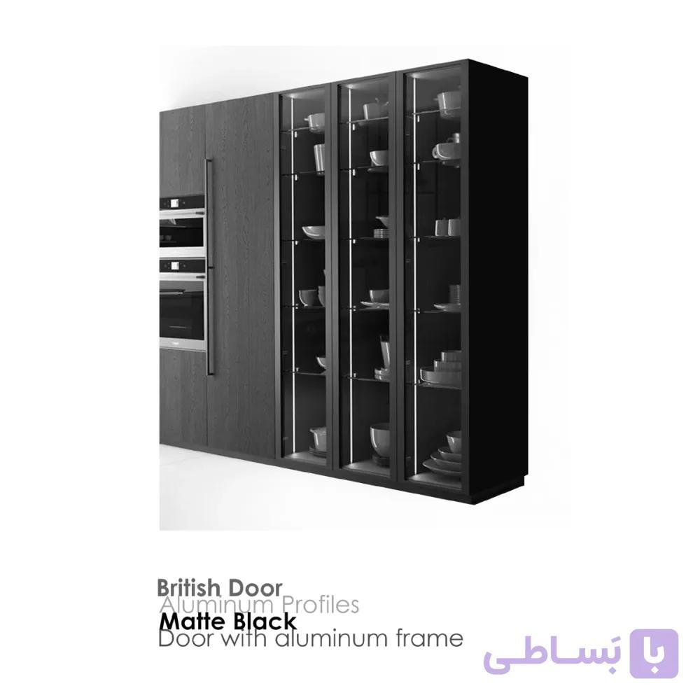 پروفیل درب مدل بریتیش استایل رنگ مشکی مات فانتونی i310 تا i319 — تصویر 1
