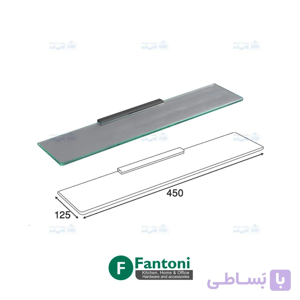 شلف حمام یک طبقه شیشه ای پیچی رنگ مشکی مات سری G فانتونی S066 — تصویر 1