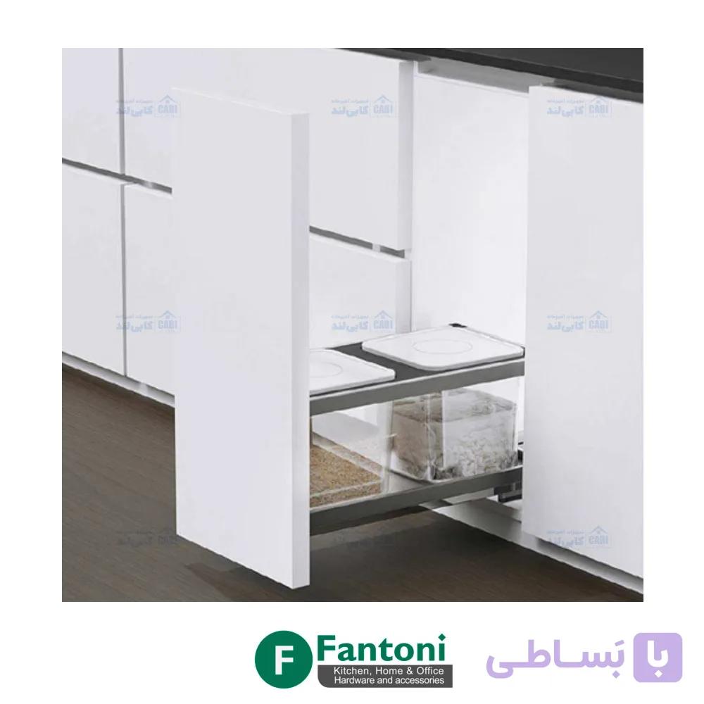سطل ریلی جای برنج و حبوبات توکار جهت یونیت عرض 300mm فانتونی Q935 — تصویر 1