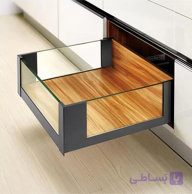ریل بدنه دار اسلیم شیشه اینر 40kg نوک مدادی با فرانت شیشه ارتفاع 193mm فانتونی B526 تا B530 — تصویر 1