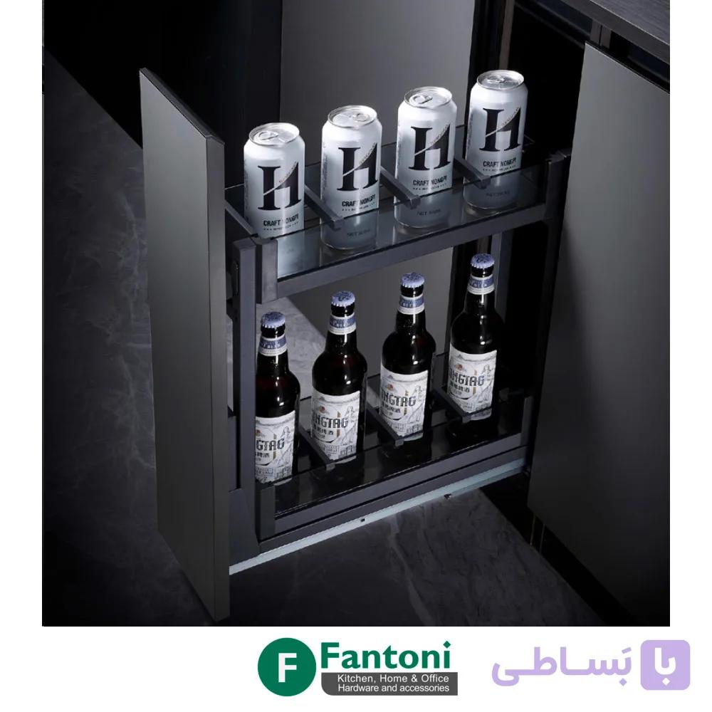 سوپر جا بطری زیر صفحه استیل و شیشه دو طبقه ریل از کف فانتونی F241 تا F343 — تصویر 1