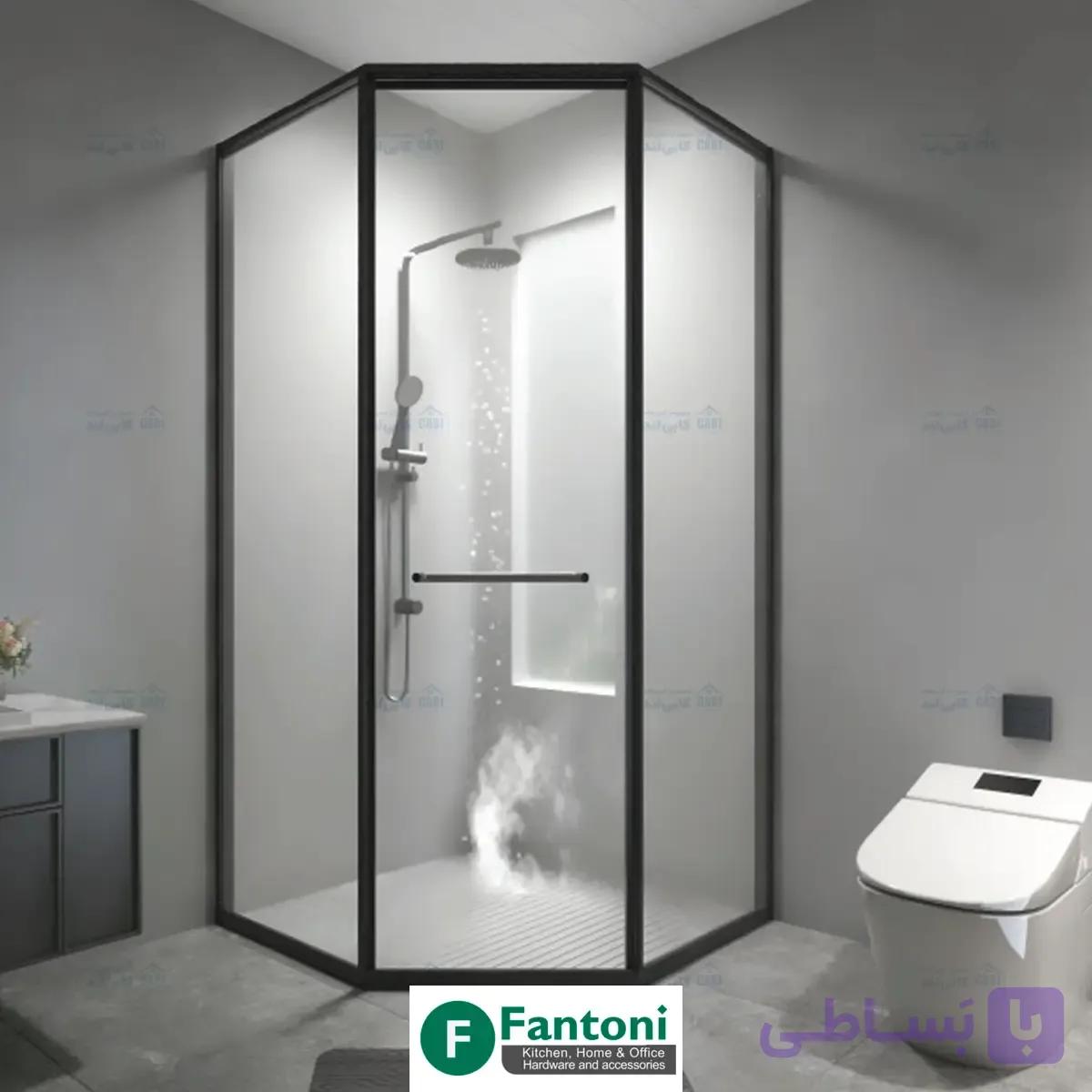 مکانیزم و پروفیل کابین دوش مدل Corner Diamond in Flyring Door فانتونی K905 — تصویر 1