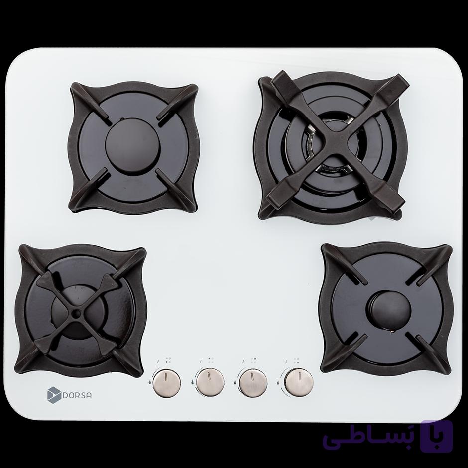 اجاق گاز شیشه ای درسا مدل آنا 4 شعله سفید — تصویر 1