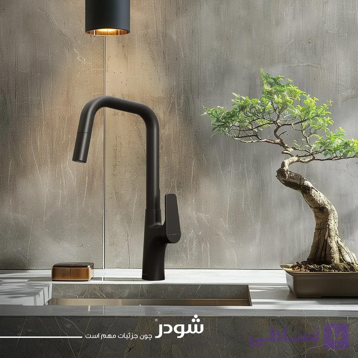 شیر ظرفشویی شاوری شودر مدل آخن