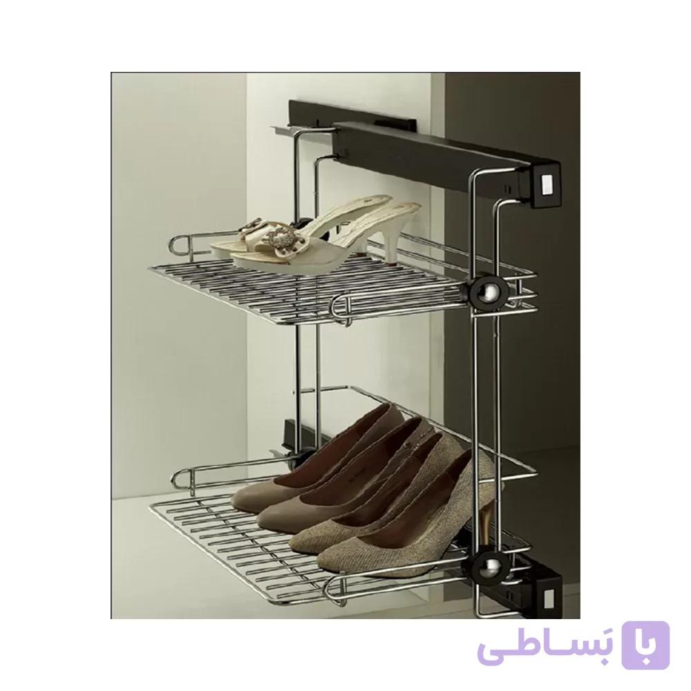 جا کفشی دیواری دو طبقه داخل کمد لباس رنگ مشکی فانتونی مدل J202 و J203 — تصویر 1