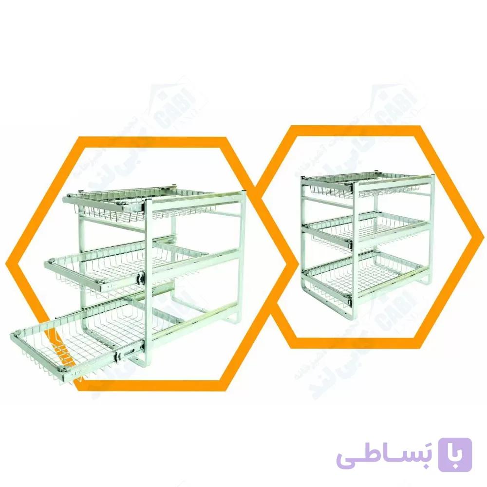 سبد سه طبقه همه کاره شاسی ثابت اوستا