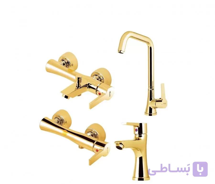 ست شیرآلات شیذر مدل ونیز طلایی — تصویر 1