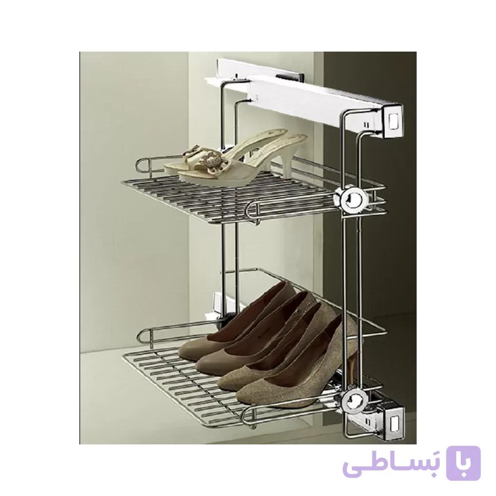 جا کفشی دیواری دو طبقه داخل کمد لباس رنگ سفید فانتونی مدل J206 و J207 — تصویر 1
