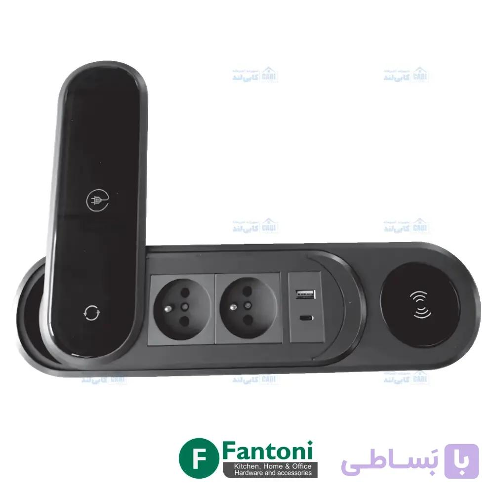 پریز برق با درپوش چرخشی همراه با وایرلس شارژر مدل ZORO فانتونی N320 — تصویر 1