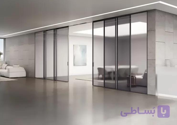 مکانیزم روف هنگ 7200mm چهار درب متحرک دو درب ثابت پروفیل آلومینیومی ساختمانی لینکیج متقارن برقی سینکرونایز با عرض هر درب حداکثر 1200mm فانتونی K097 — تصویر 1