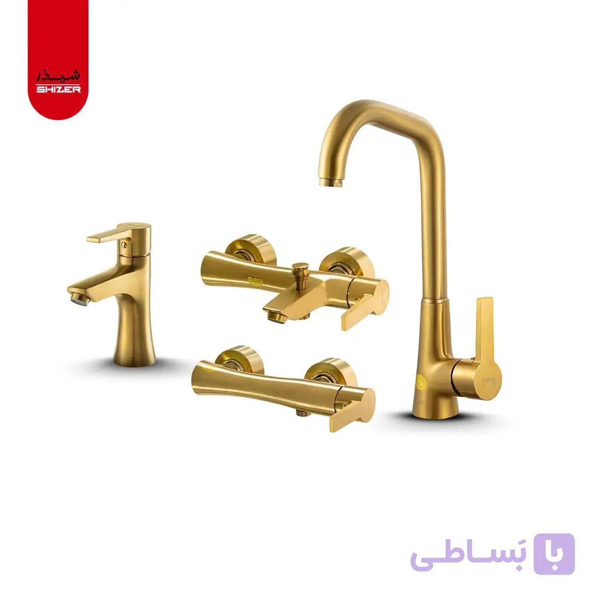 ست شیرآلات شیذر مدل ونیز طلا مات — تصویر 1