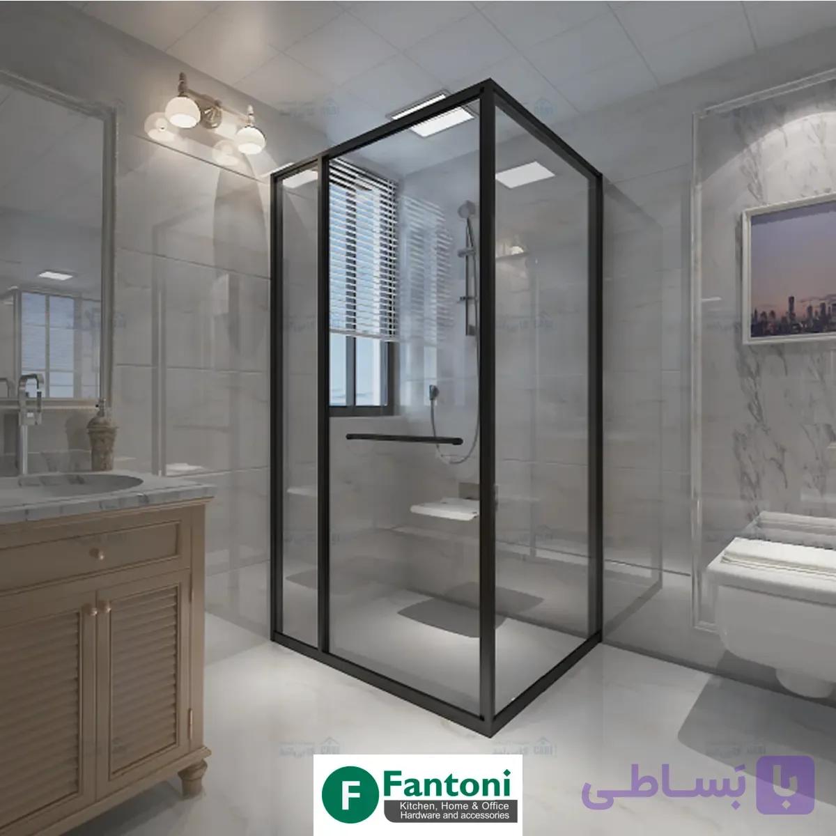 مکانیزم و پروفیل کابین دوش مدل Corner Square in Flyring Door فانتونی K903 و K904 — تصویر 1
