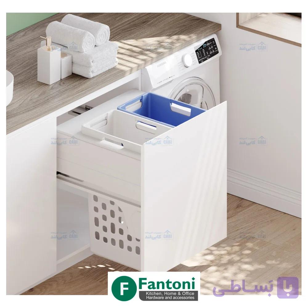 سطل توکار ریلی رخت چرک لاندری Fantoni جهت یونیت عرض 600mm فانتونی Q060 — تصویر 1