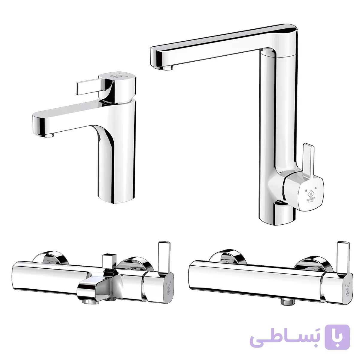 ست کامل شیرآلات کاویان مدل ساتین — تصویر 1