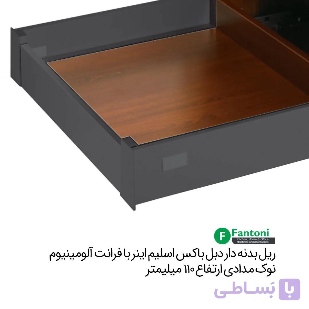ریل بدنه دار دبل باکس اسلیم اینر 40kg نوک مدادی با فرانت آلومینیوم ارتفاع 110mm فانتونی B171 تا B175 — تصویر 1
