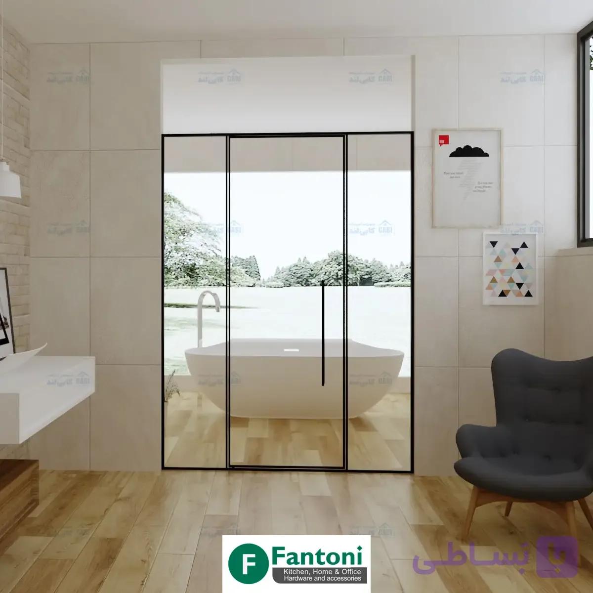 مکانیزم و پروفیل کابین دوش مدل Swing Door فانتونی K901 و K902 — تصویر 1